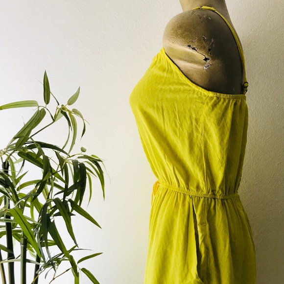 Chartreuse BOHO Embroidered ROMPER Medium - Picture 6 of 8